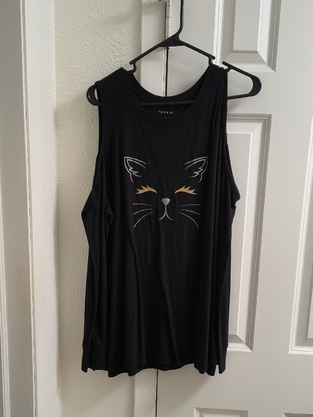 Torrid Black Cat Cold Shoulder Top